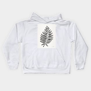 fern leaf black Kids Hoodie